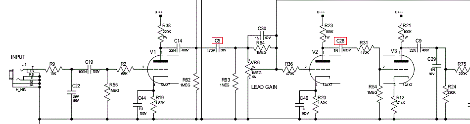 Peavey 5150 preamp схема